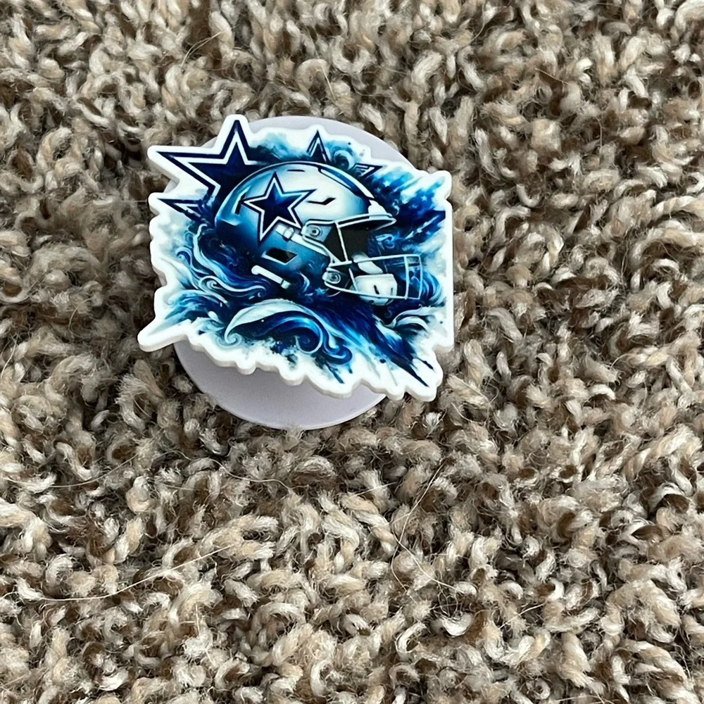 Blue and White Football Helmet PopSocket